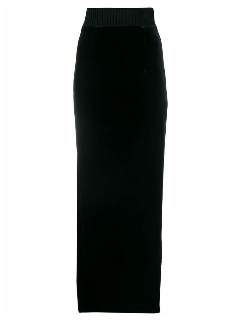 Talbot Runhof velvet long straight skirt - Black