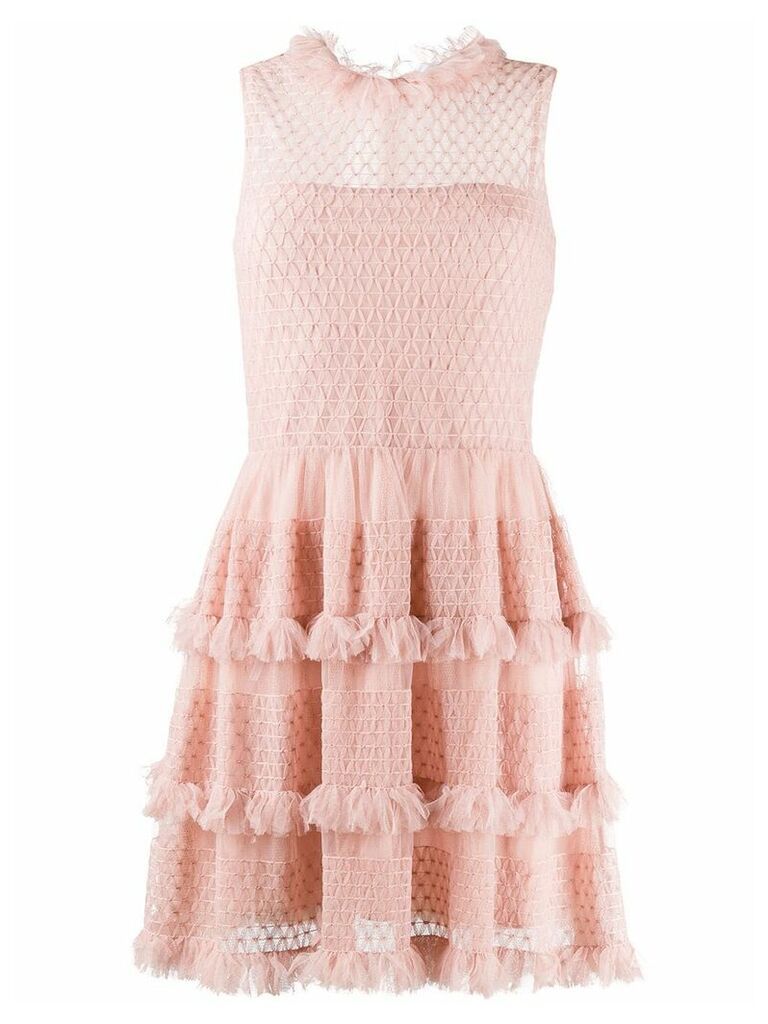 Red Valentino tulle tiered dress - Pink