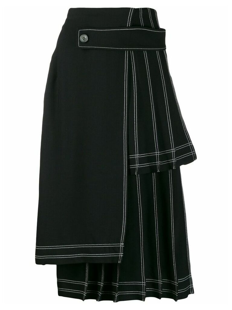 Off-White multi-panel pleated skirt - Black
