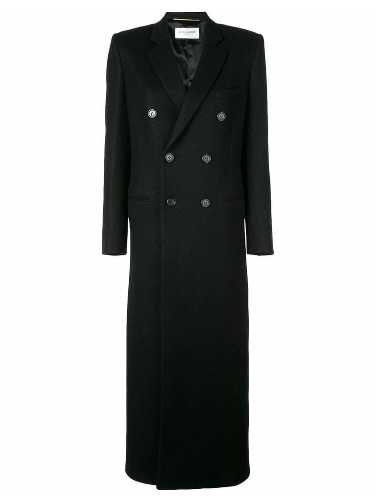 Saint Laurent double breasted overcoat - Black