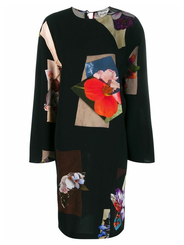 Acne Studios flower print midi dress - Black
