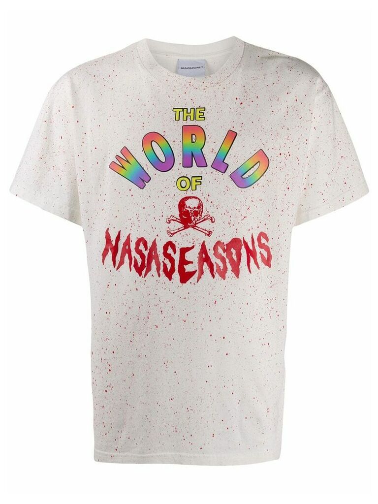 Nasaseasons rainbow logo print T-shirt - White