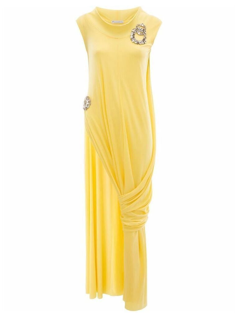 JW Anderson Crystal brooches draped top - Yellow