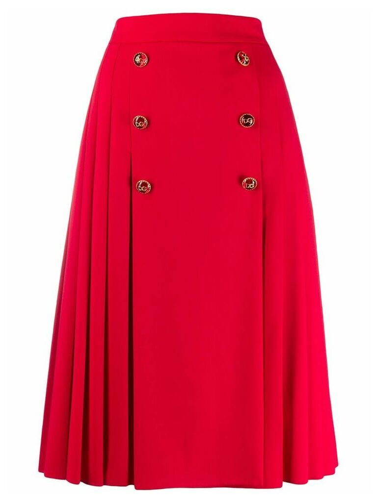 Dolce & Gabbana pleated midi skirt - Red