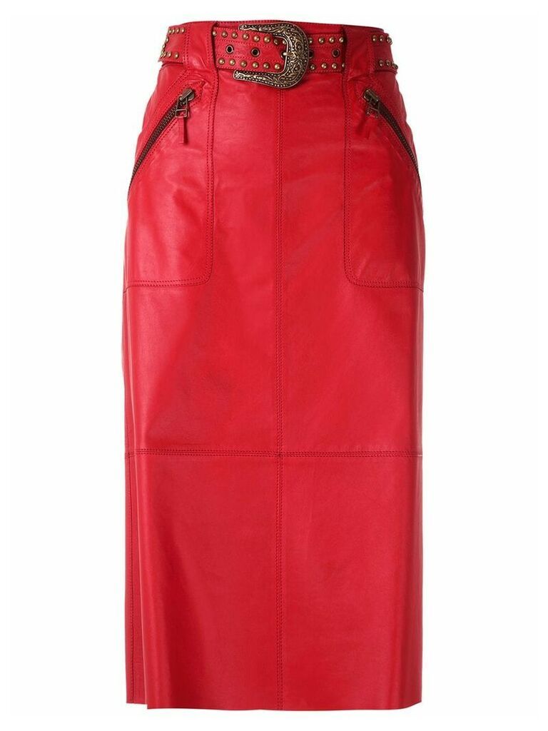 Nk Mestico Ruth leather skirt - Red