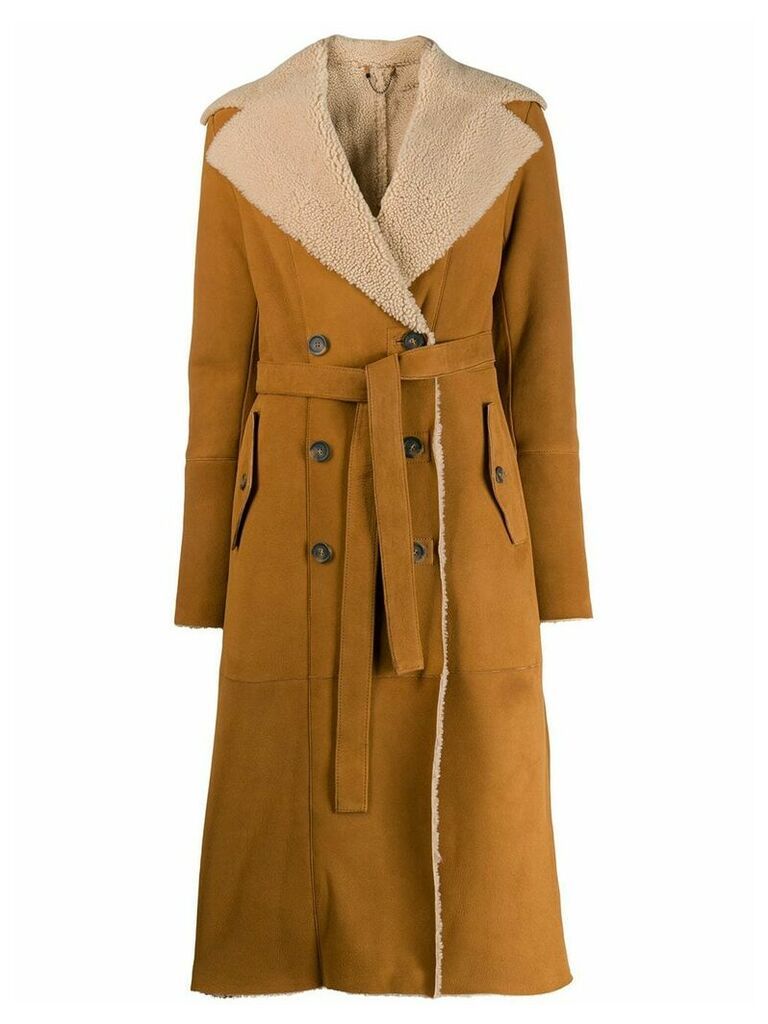 Desa 1972 shearling lined trench coat - NEUTRALS