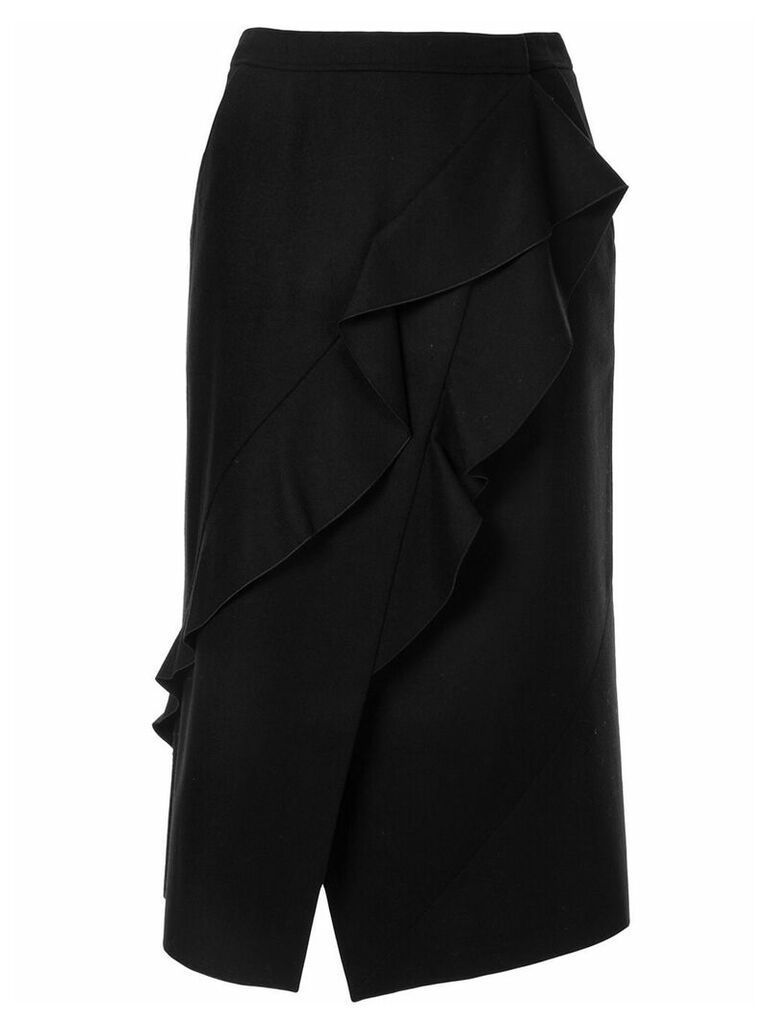 Paule Ka panelled ruffle wrap skirt - Black