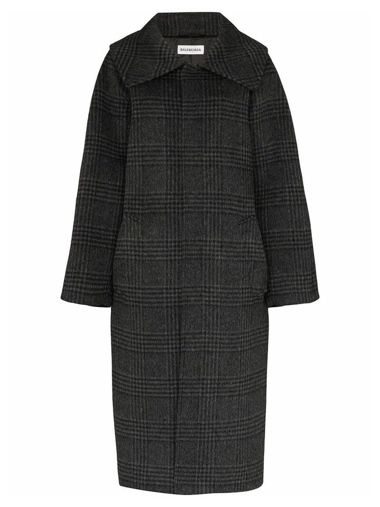Balenciaga check print coat - Grey