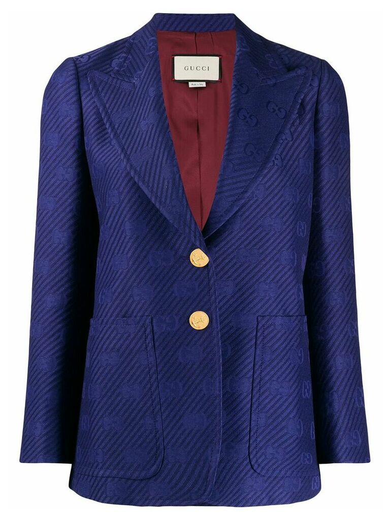 Gucci GG embroidered blazer - Blue