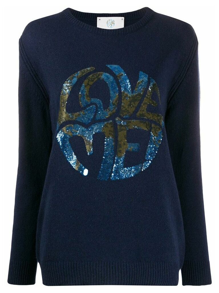 Alberta Ferretti long sleeve Love Me jumper - Blue