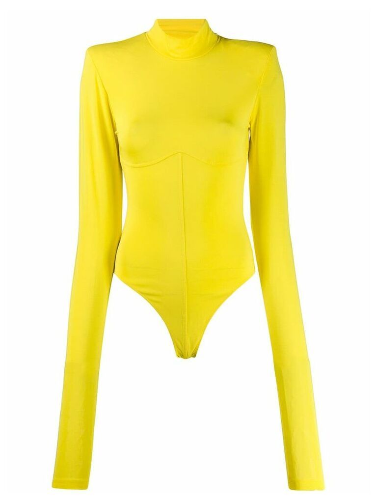 UNRAVEL PROJECT knitted leotard rollneck body - Yellow