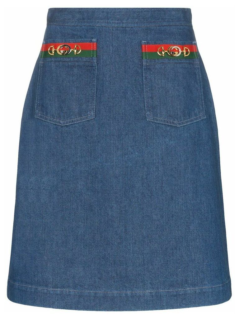 Gucci Interlocking G Horsebit motif skirt - Blue
