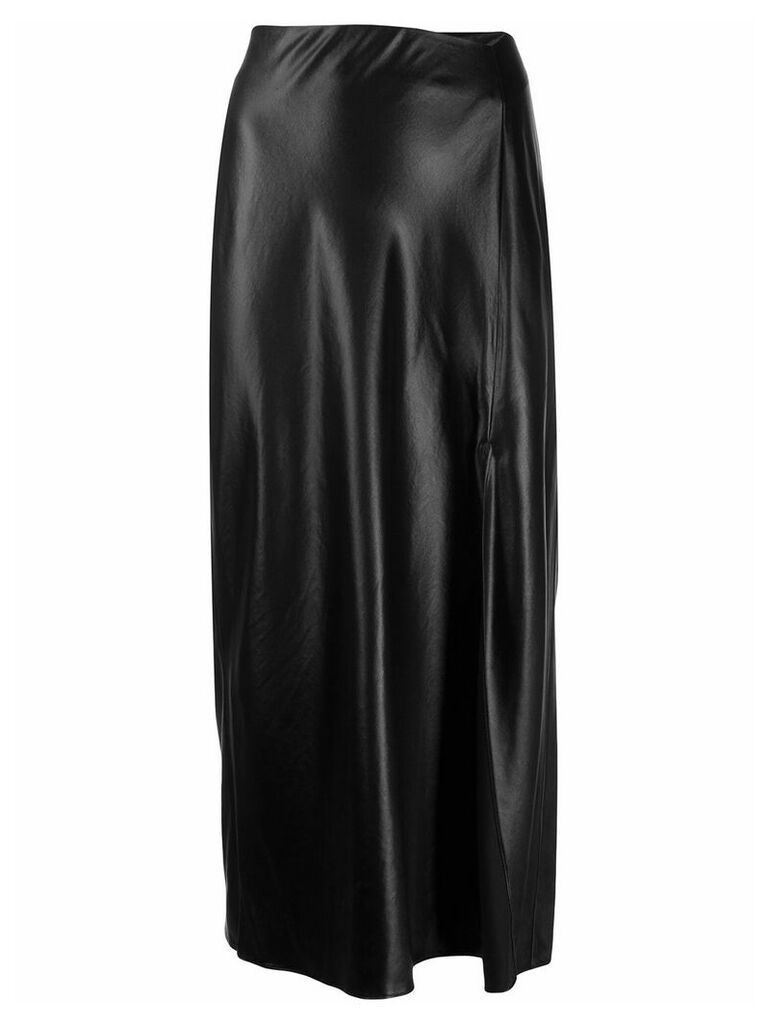 T By Alexander Wang leather look midi skirt - Black
