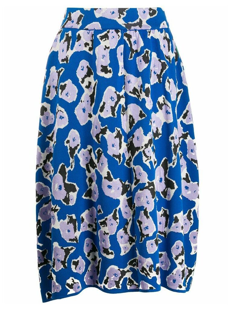 Christian Wijnants floral embroidered skirt - Blue
