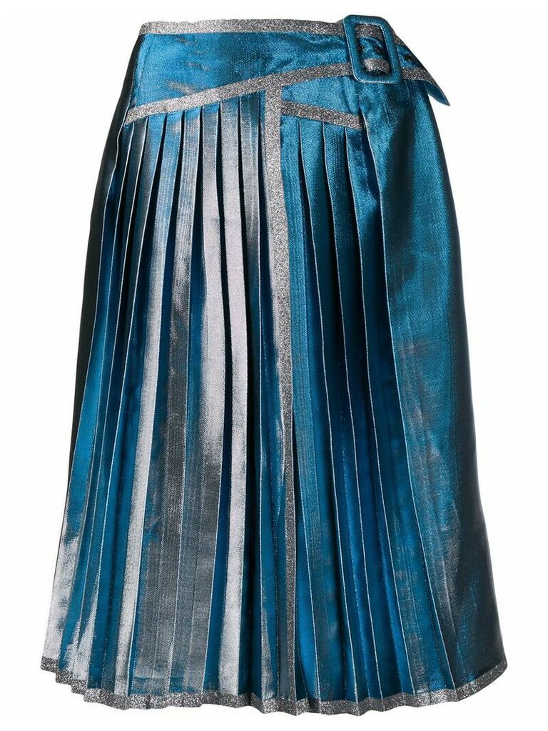 Marco De Vincenzo metallic pleated skirt - SILVER