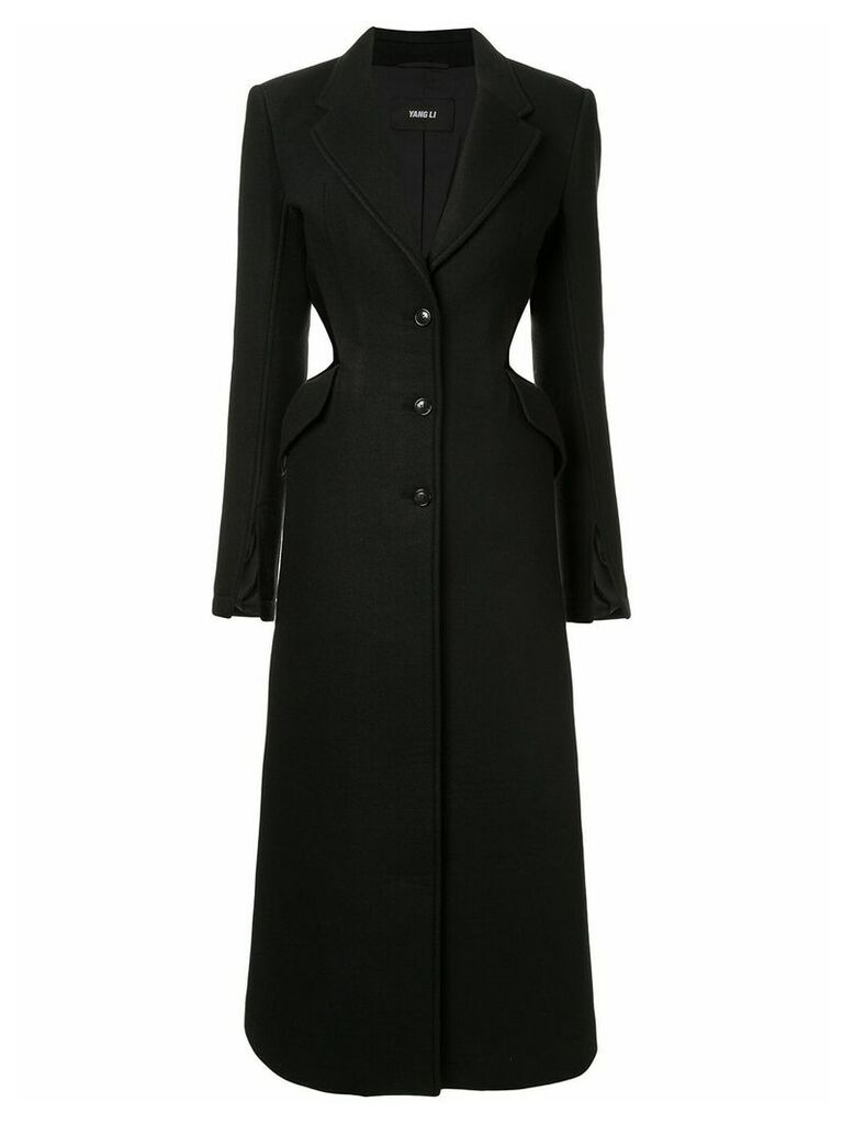 Yang Li tailored cut-out coat - Black