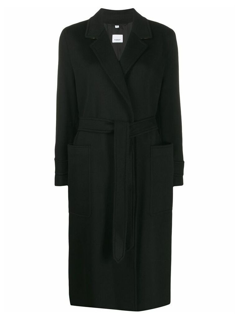 Burberry belted cashmere overcoat - Black
