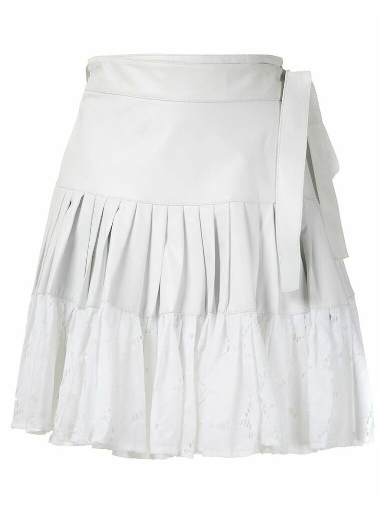 Andrea Bogosian Piter ruffle leather skirt - White