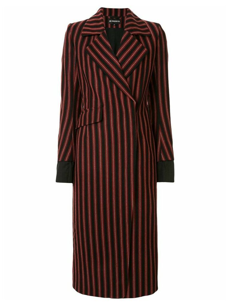 Ann Demeulemeester striped tie-waist coat - Red