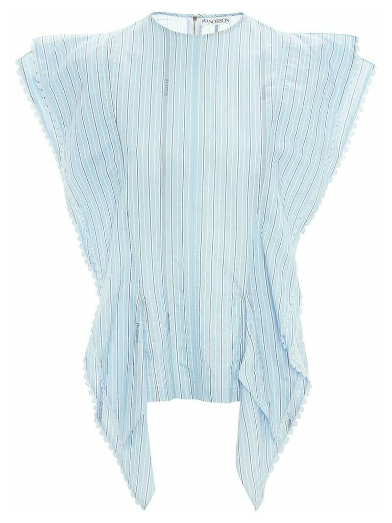 JW Anderson striped broderie anglaise-trimmed blouse - Blue