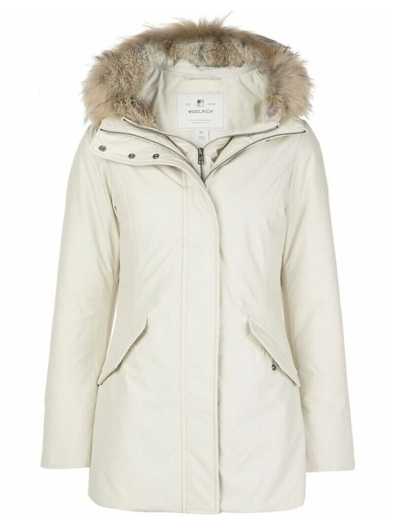 Woolrich Valentine hooded mid-length parka - White