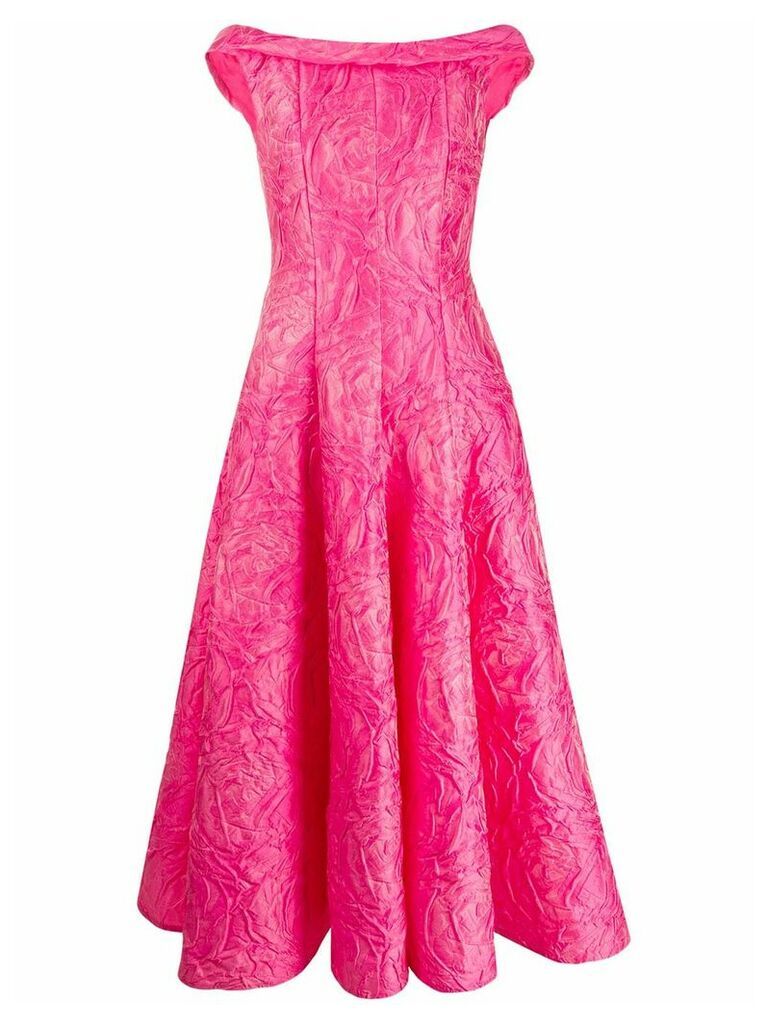 Talbot Runhof poiret rose jacquard dress - PINK