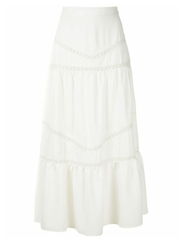 Martha Medeiros panelled midi skirt - White