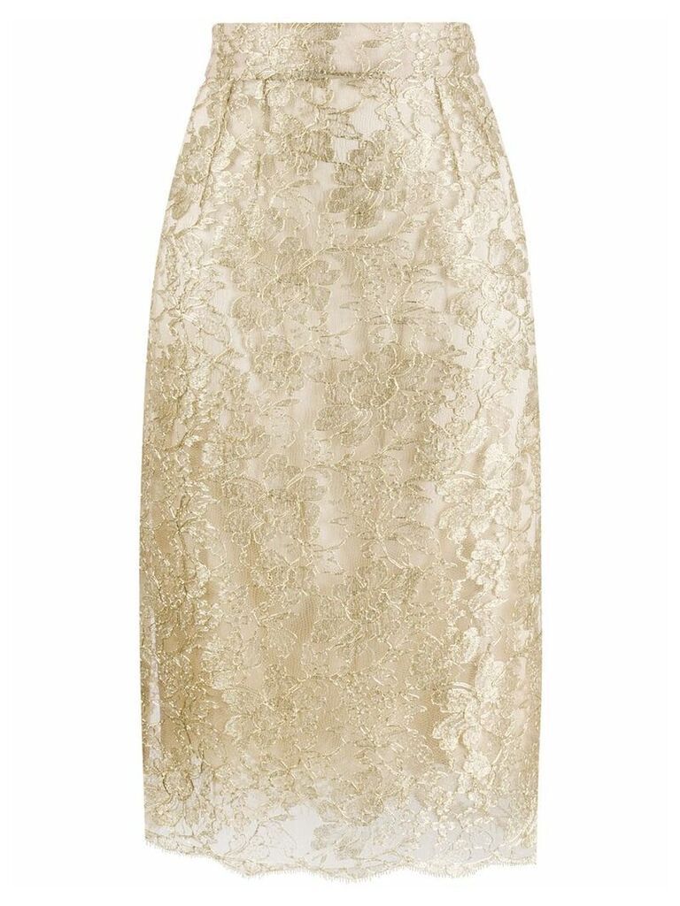 Dolce & Gabbana lace brocade skirt - GOLD