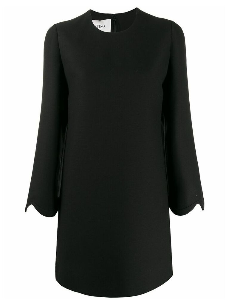 Valentino scalloped sleeves shift dress - Black