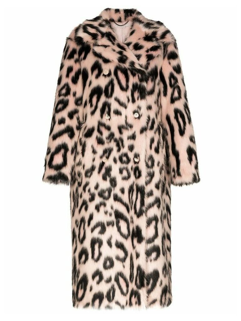 Stella McCartney leopard print faux-fur coat - PINK