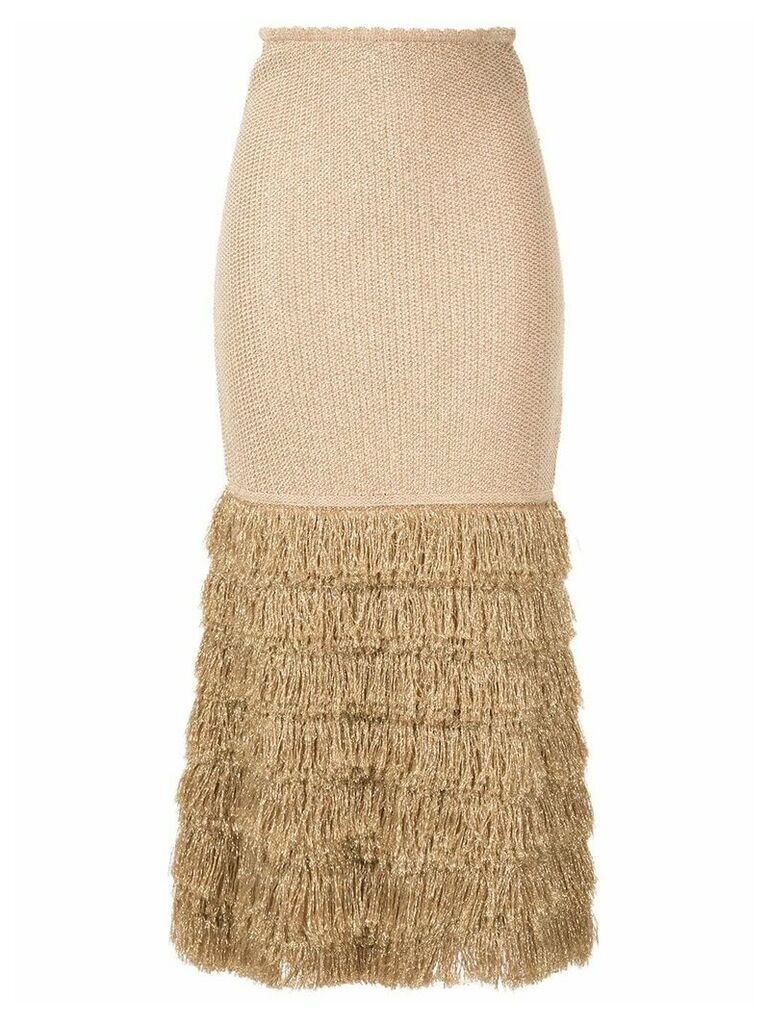 Alice McCall tiered fringe skirt - Brown