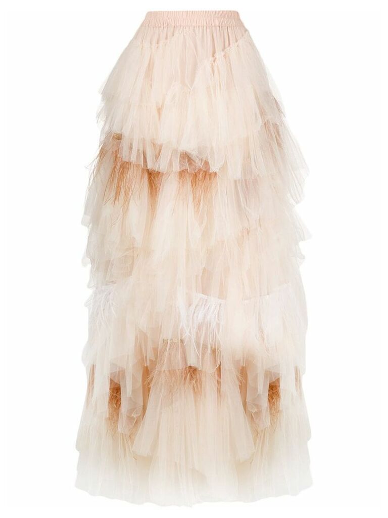 Twin-Set layered tulle skirt - NEUTRALS