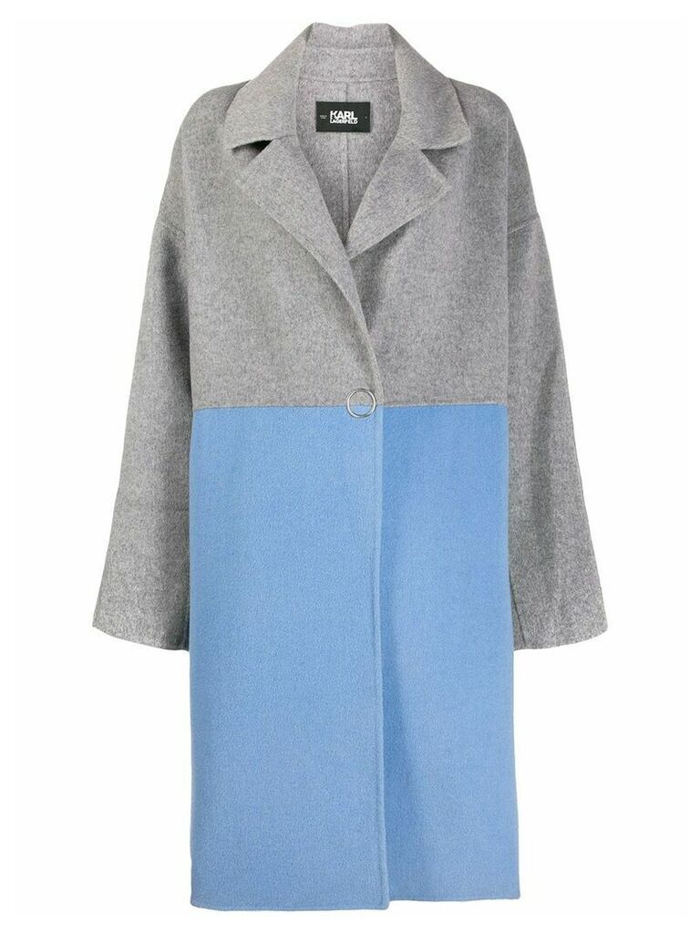 Karl Lagerfeld colour-block button coat - Grey