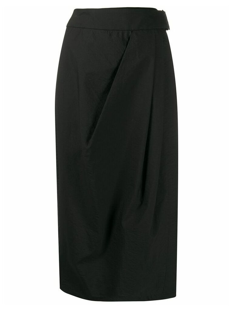 Brunello Cucinelli high-waisted wrap-style skirt - Black