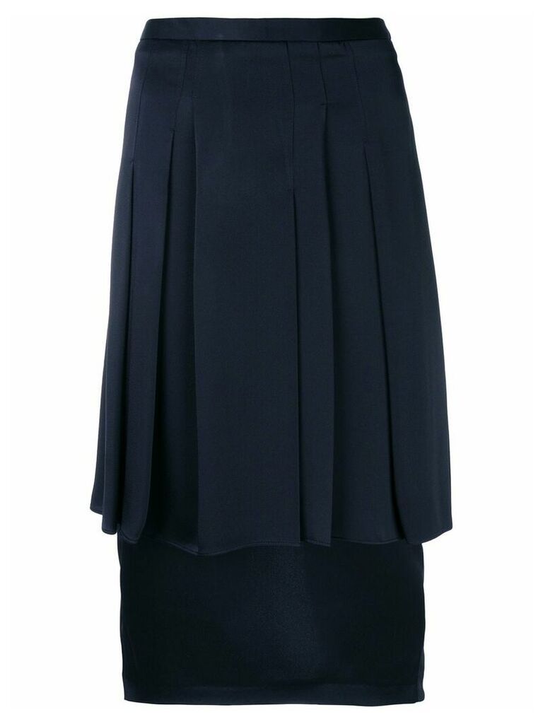 Chalayan pleated-layer pencil skirt - Blue