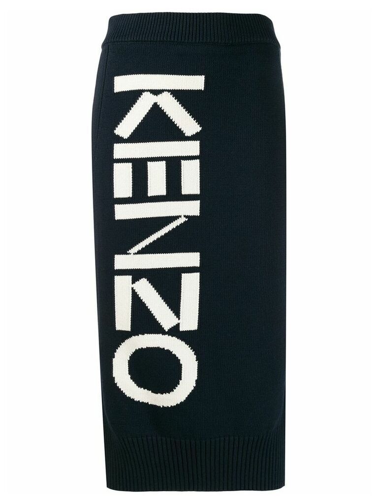 Kenzo knitted logo skirt - Blue