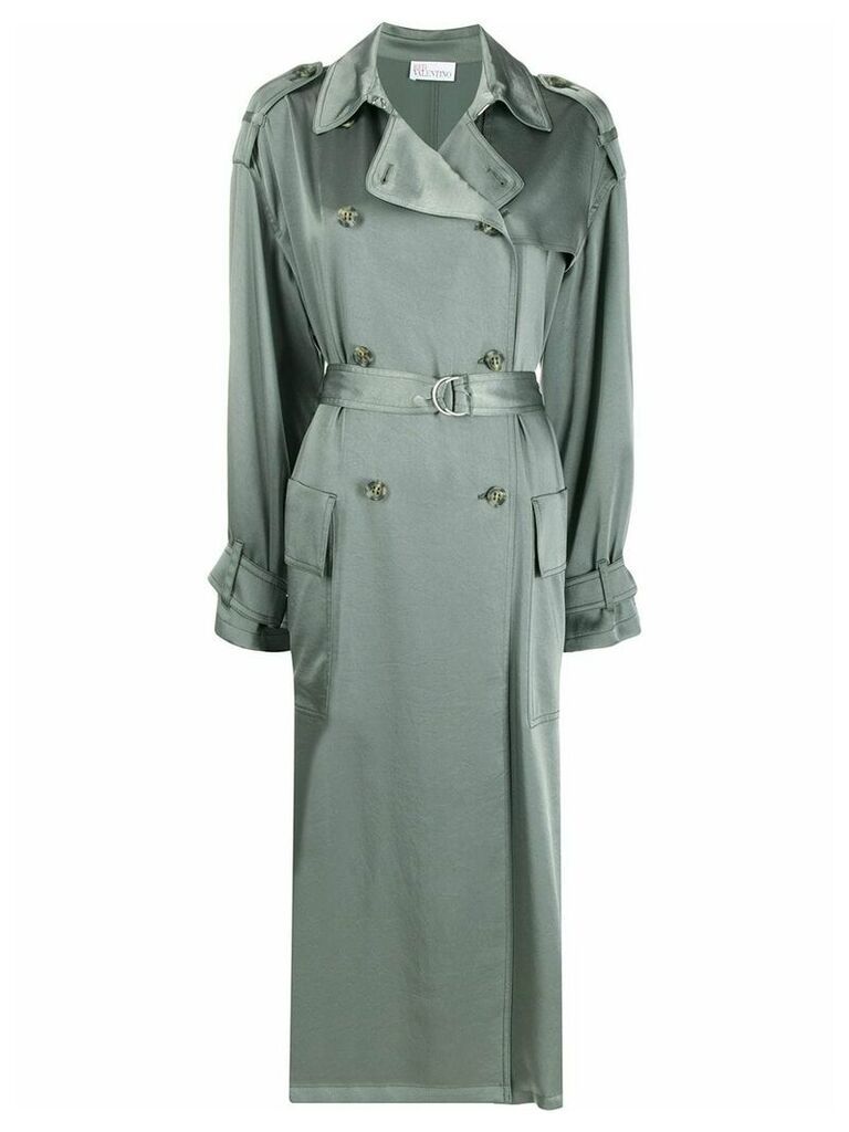 RedValentino belted double breasted trench coat - Green