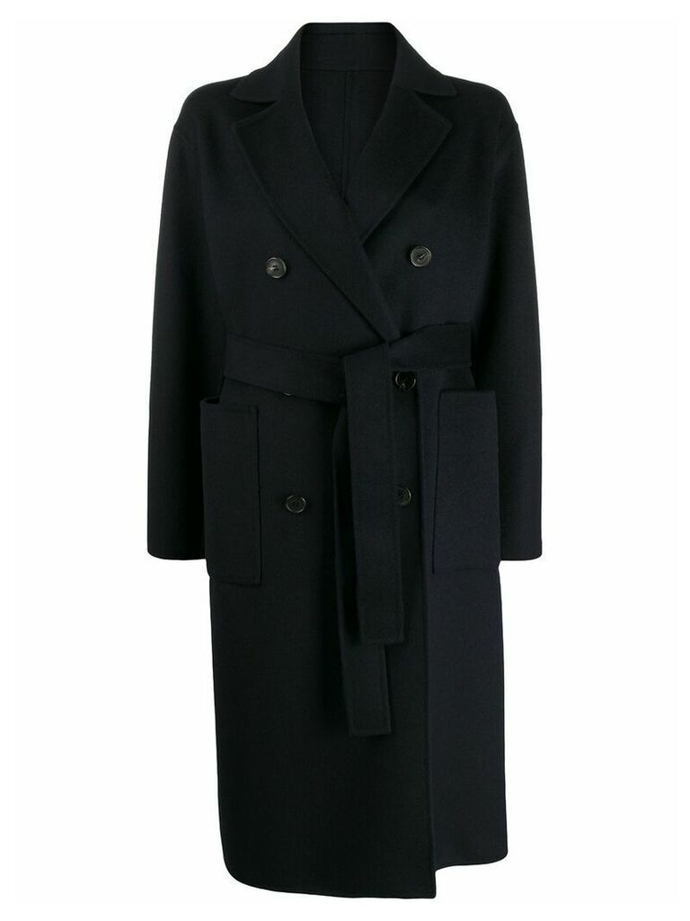 Mackintosh double breasted belted coat - Blue