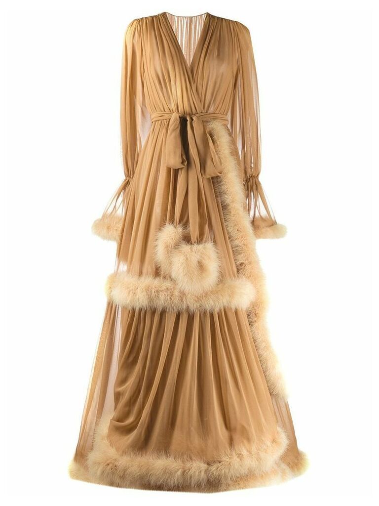 Dolce & Gabbana wrap style maxi dress - Brown