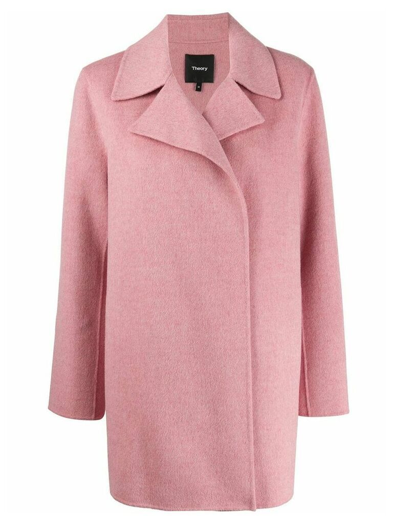 Theory double-breasted fitted coat - PINK