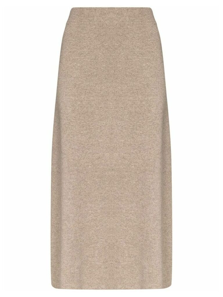 Le Kasha Melrose cashmere knit midi skirt - Brown