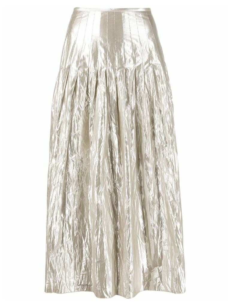 Luisa Cerano pleated creases effect skirt - GOLD