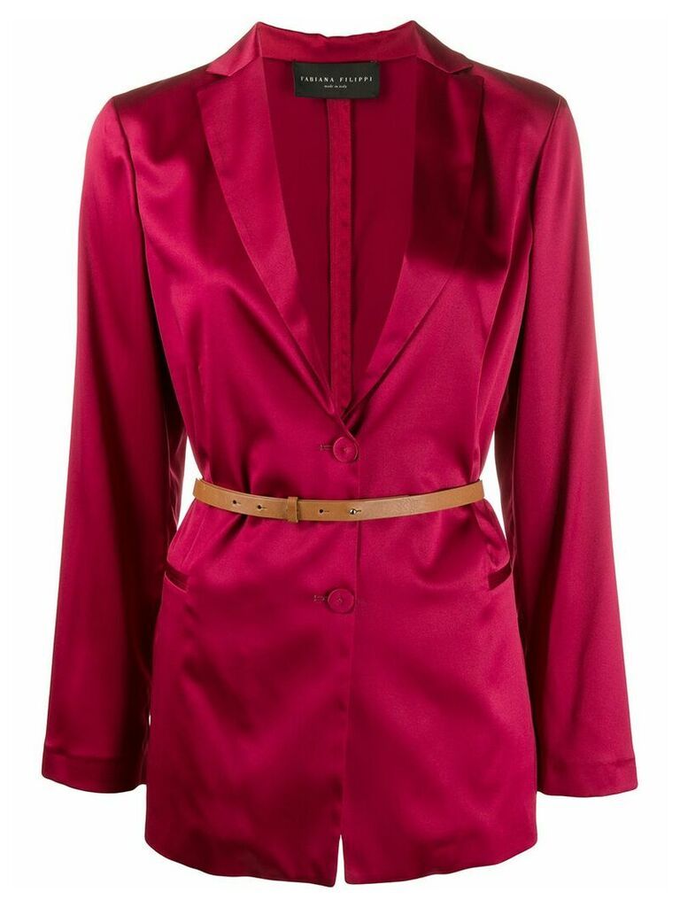 Fabiana Filippi belted waist blazer - Red