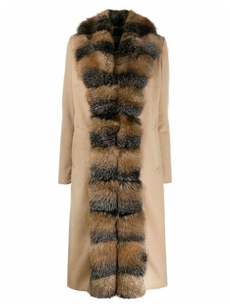 Philipp Plein Luxury trimmed coat - Neutrals