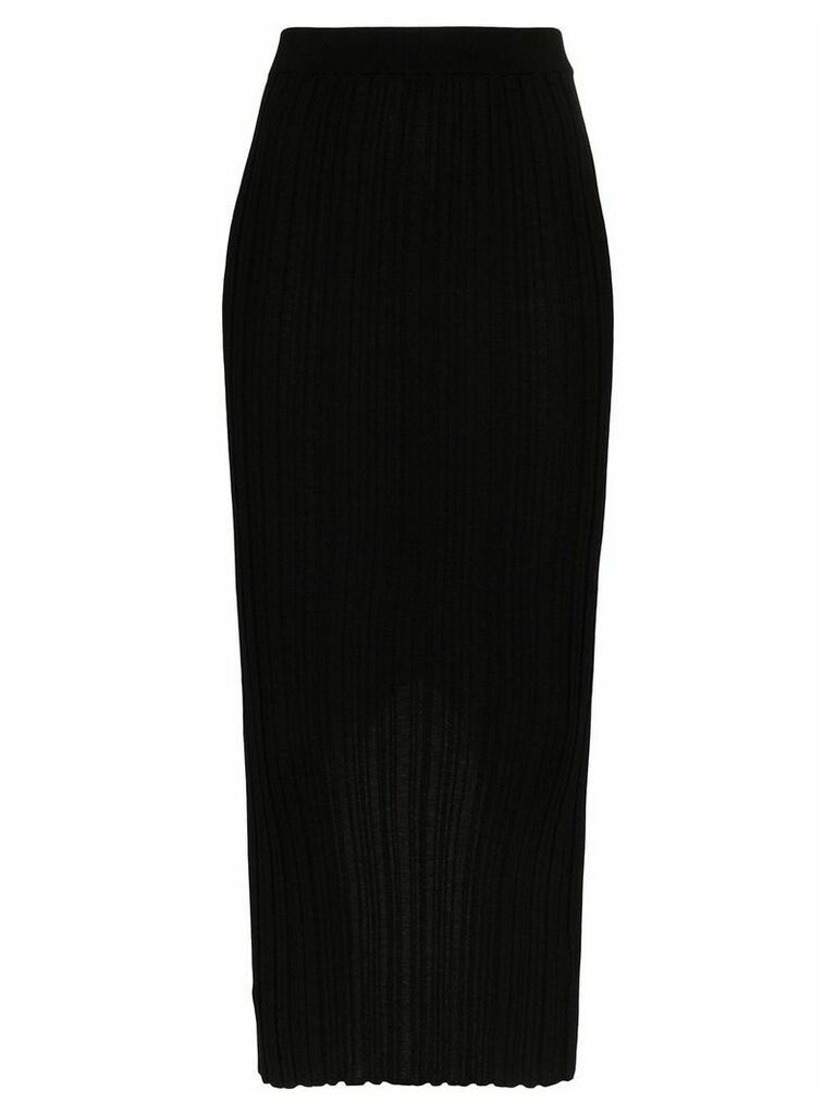 Helmut Lang ribbed midi skirt - Black