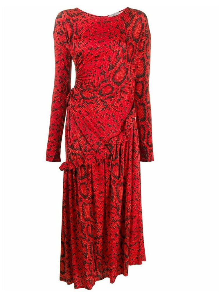 Preen By Thornton Bregazzi Naima python print dress - Red