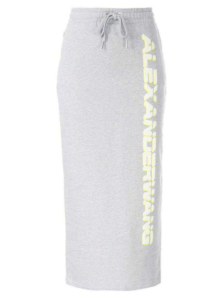 Alexander Wang logo drawstring skirt - Grey