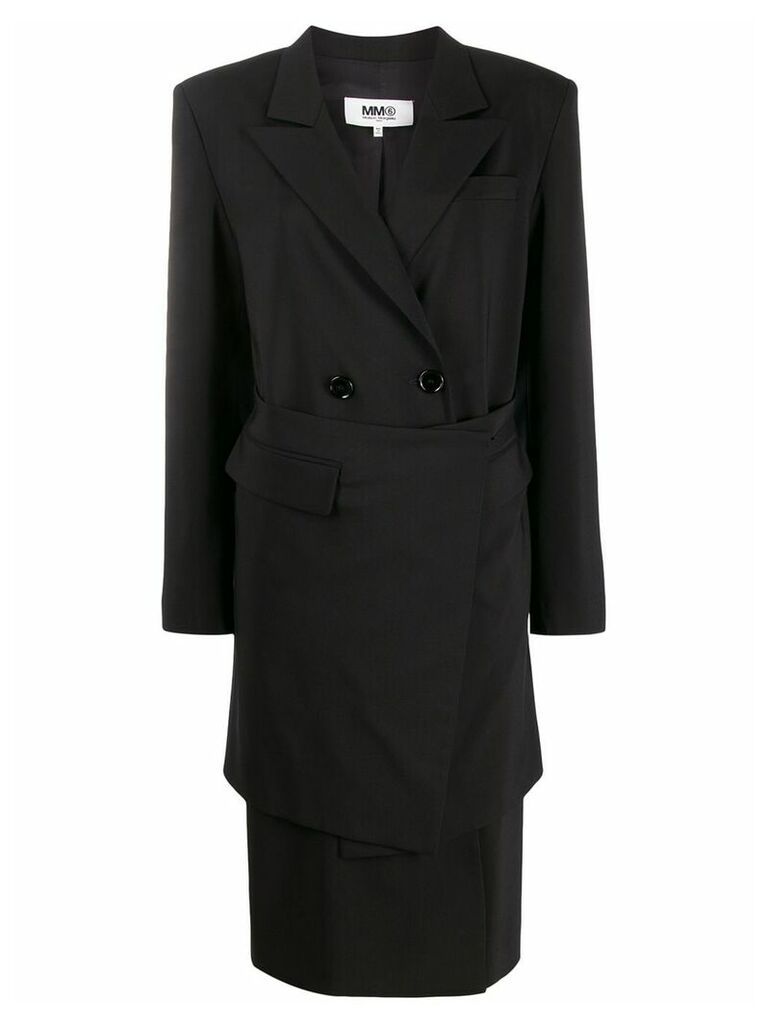 MM6 Maison Margiela double-breasted oversized coat - Black