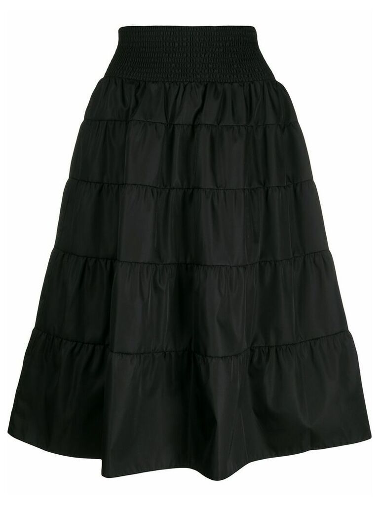 Prada tiered knee-length skirt - Black