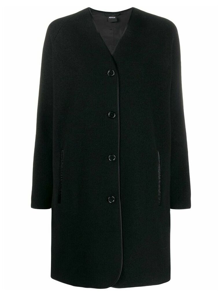 Aspesi single-breasted fitted coat - Black